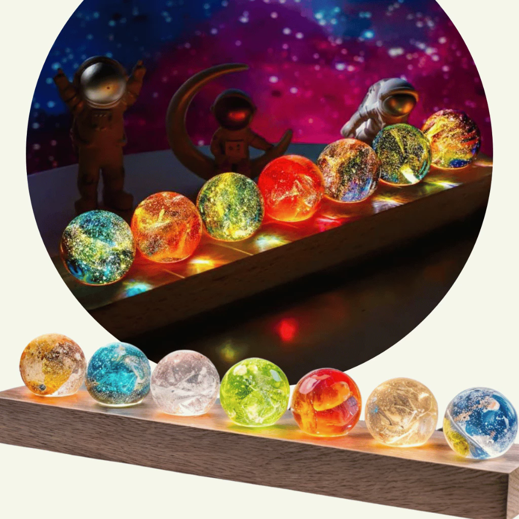 Luminária 7 Chakras Esferas Bolas De Cristal Madeira Abajur Luminária para Cabeceira