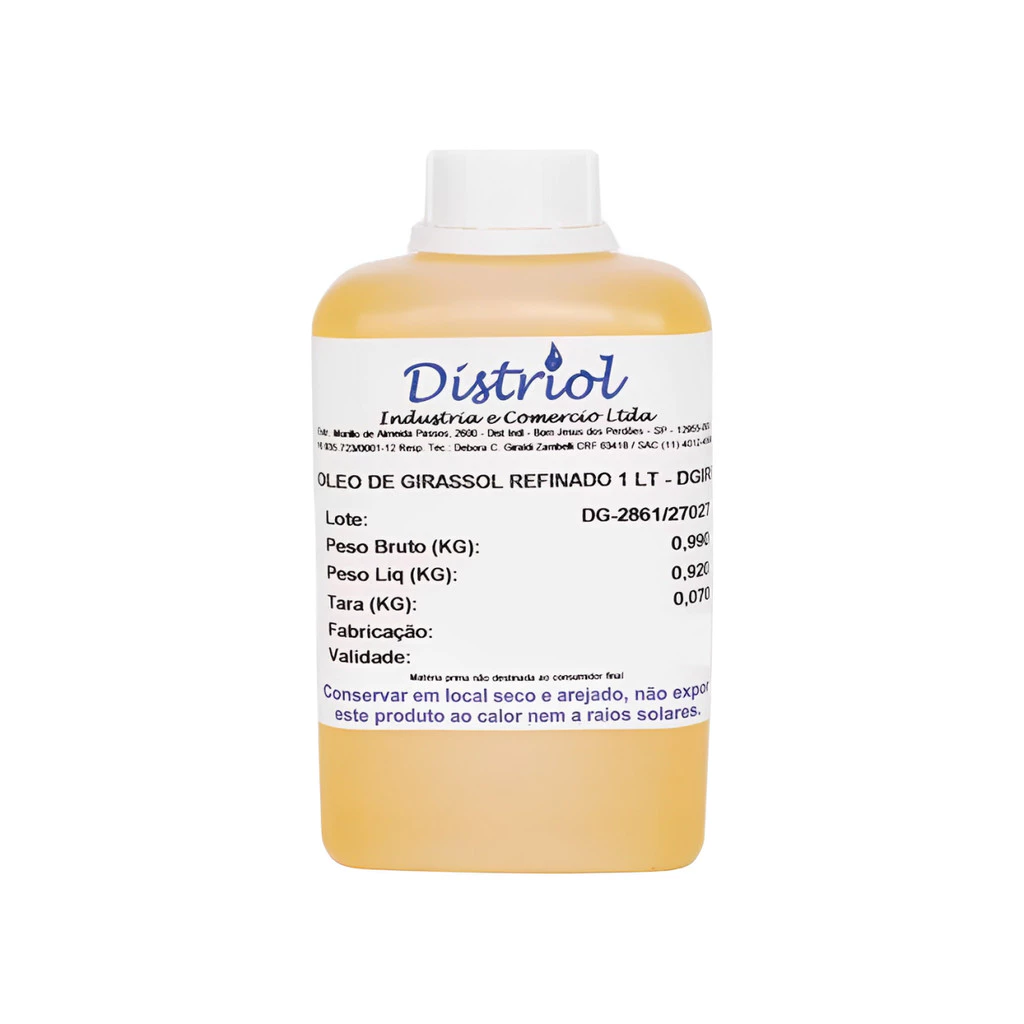 Óleo vegetal de girassol 1L 100% natural Distriol