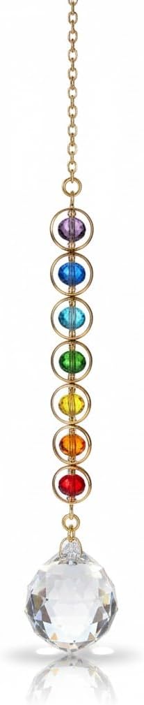 Apanhador de Sol 7 Chakras com Prisma de Cristal Arco-Íris