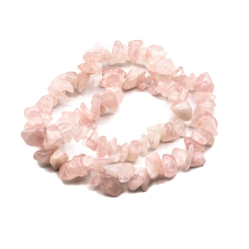 Pulseiras de Quartzo Rosa Natural — Kit com 2 Unidades