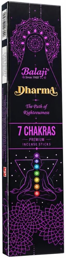 Incenso Balaji 7 Chakras Dharma Premium — 15 Varetas