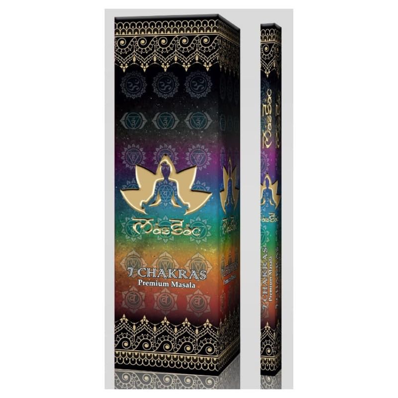 Kit de Incensos 25 Unidades 7 Chakras para Meditação