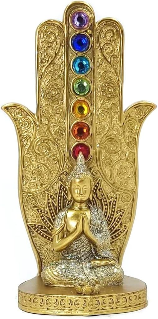 Incensário Vertical 7 Chakras em Resina — Modelo Buda