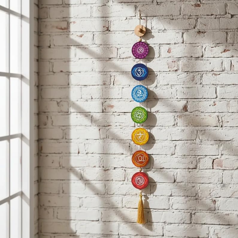 Placa Móbile dos 7 Chakras em MDF — Decoração Vertical 91 cm