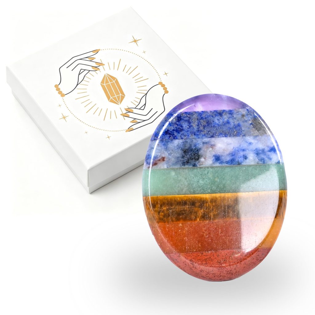 Pedras de Preocupação Wemeki dos 7 Chakras — 7 Peças