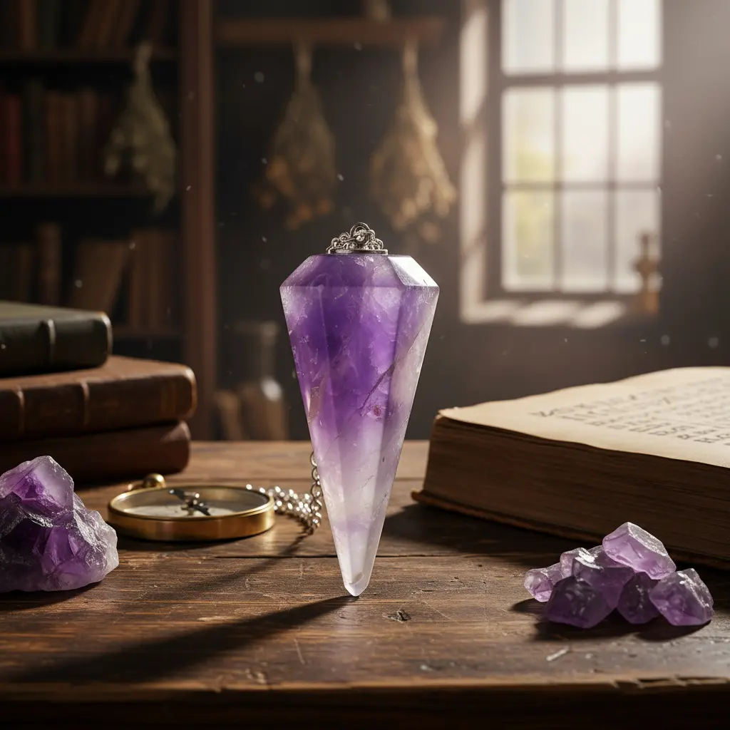 Pêndulo de Ametista Natural para Radiestesia e Reiki