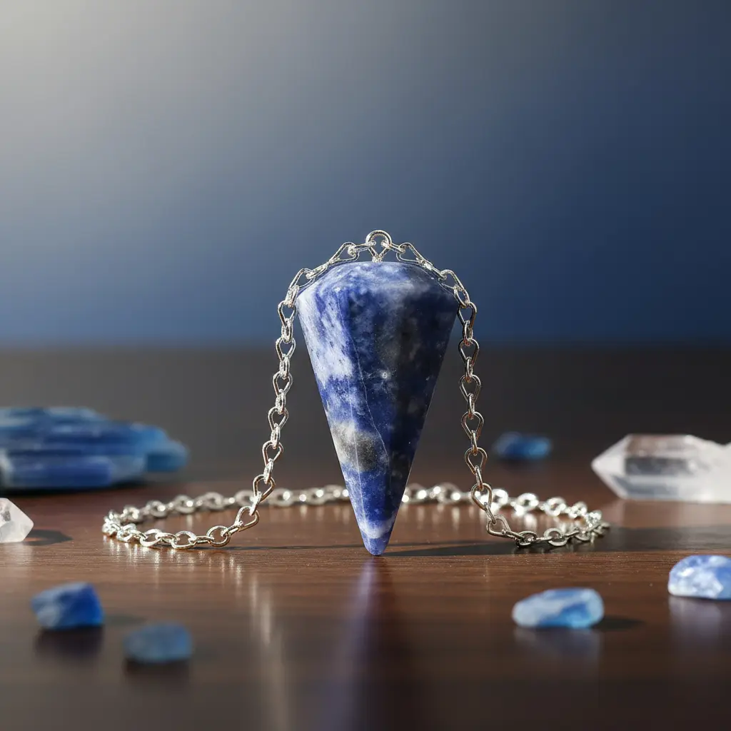 Pêndulo de Sodalita Natural para Radiestesia e Reiki