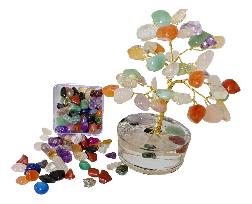 Árvore com Kit de Cristais — Garimpo da Gema — 11 cm