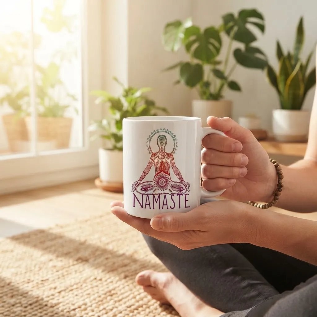 Caneca Namastê Arcádia em Cerâmica — 325 ml