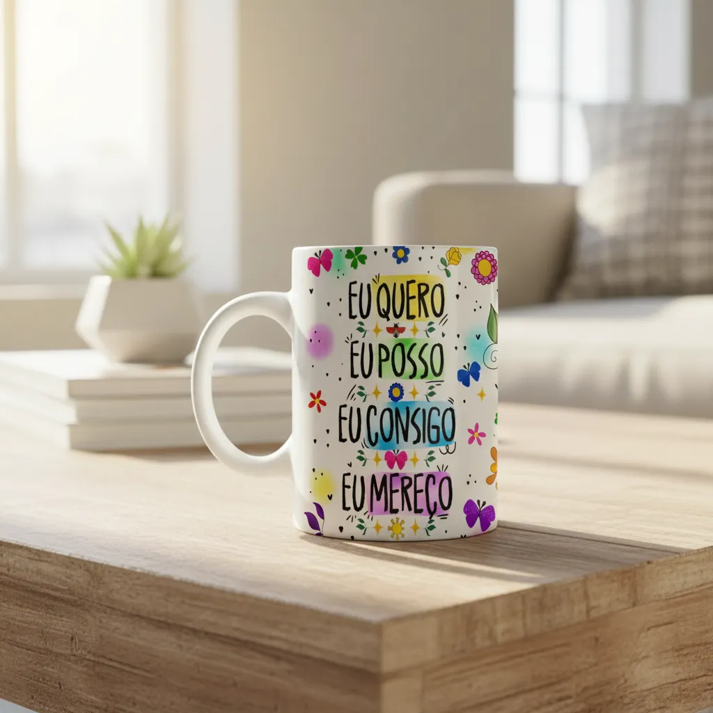 Caneca Proteção contra Mau Olhado em Porcelana — 325 ml