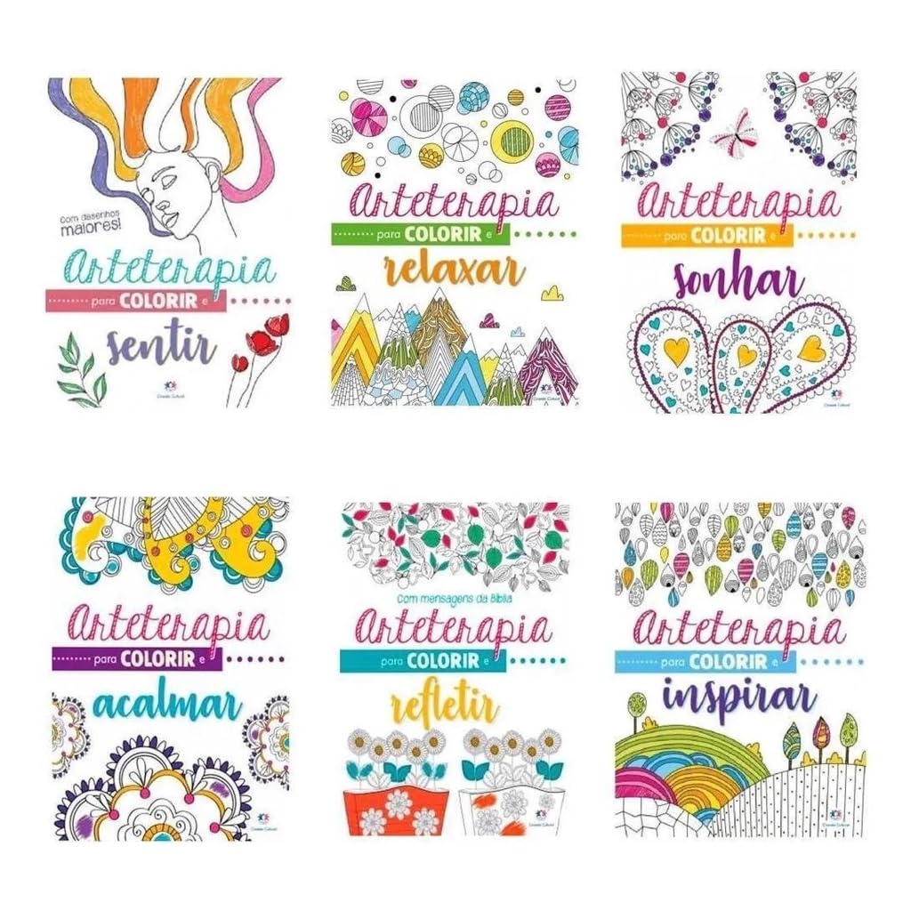 Livros para Colorir Arteterapia — Kit com 6 Livros