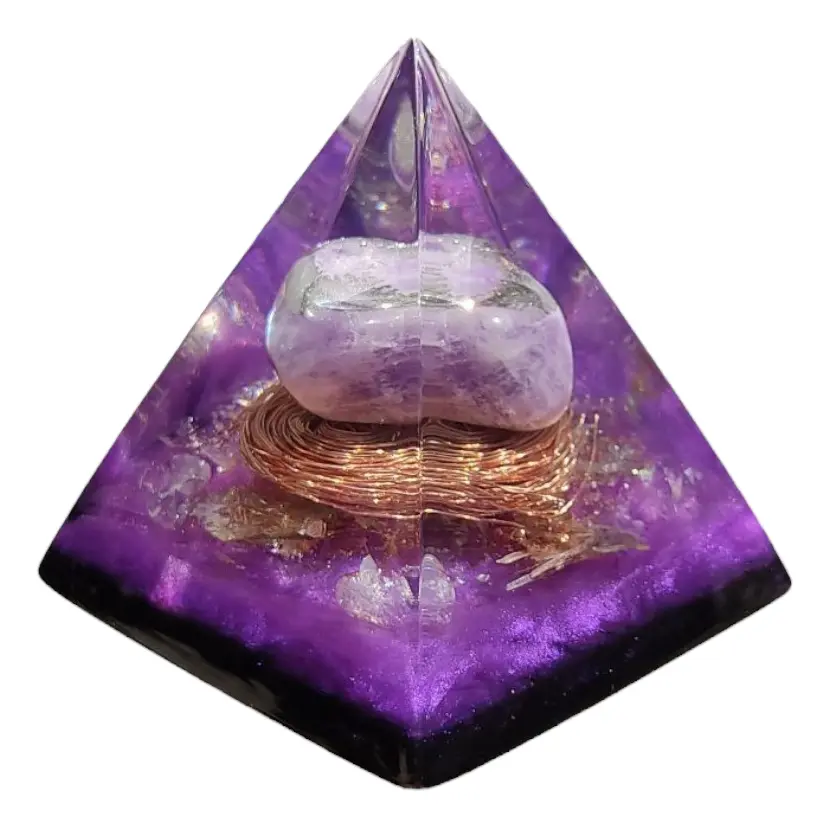 Orgonite de Ametista — Orgonite verdadeiro — 7 cm