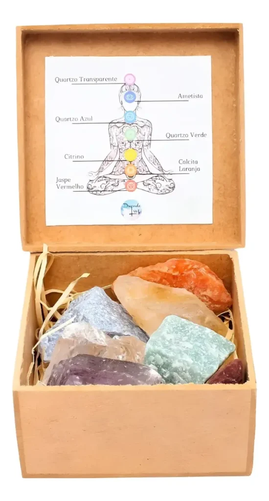 Pedras Brutas dos Chakras — DUENDE LUZ — 17,6 cm