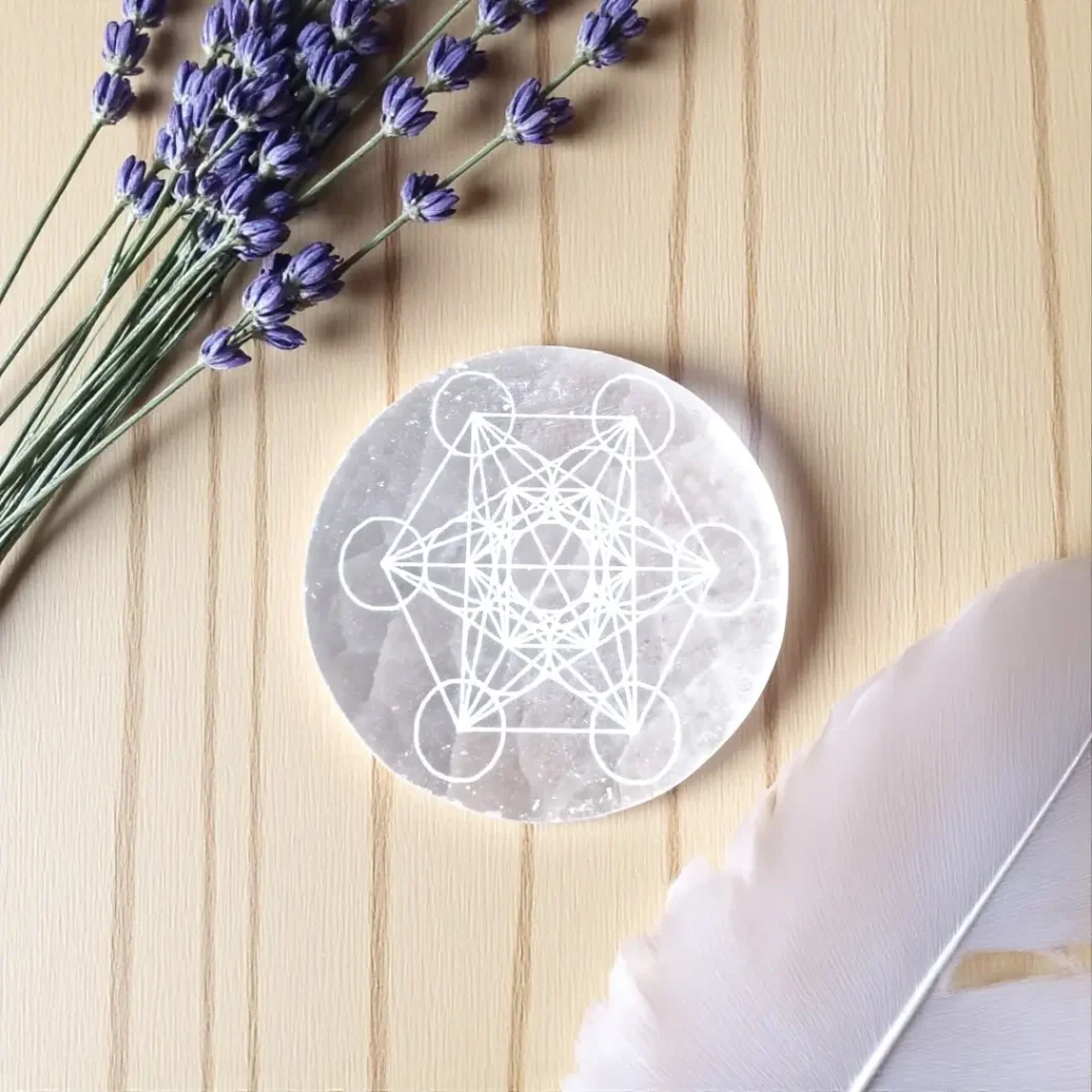 Placa de Selenita Metatron — 7 cm